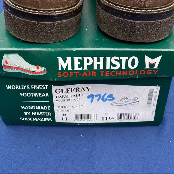 Mephisto Geffray Taupe Suede Wing Tip Suede Oxford